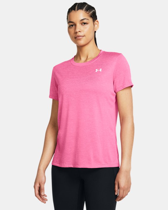 เสื้อแขนสั้น UA Tech™ Twist สำหรับผู้หญิง in Pink image number 0